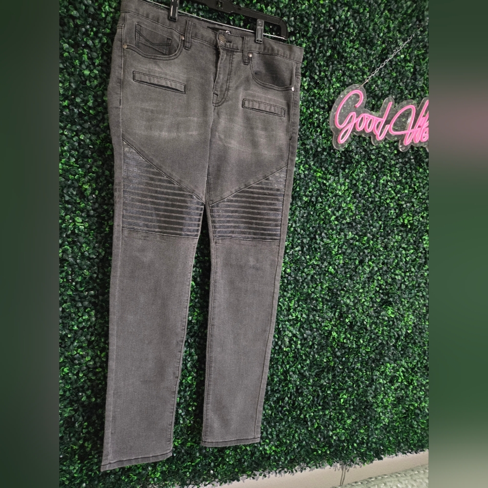 Guess Biker Moto Jeans Denim Black 32 Stretch